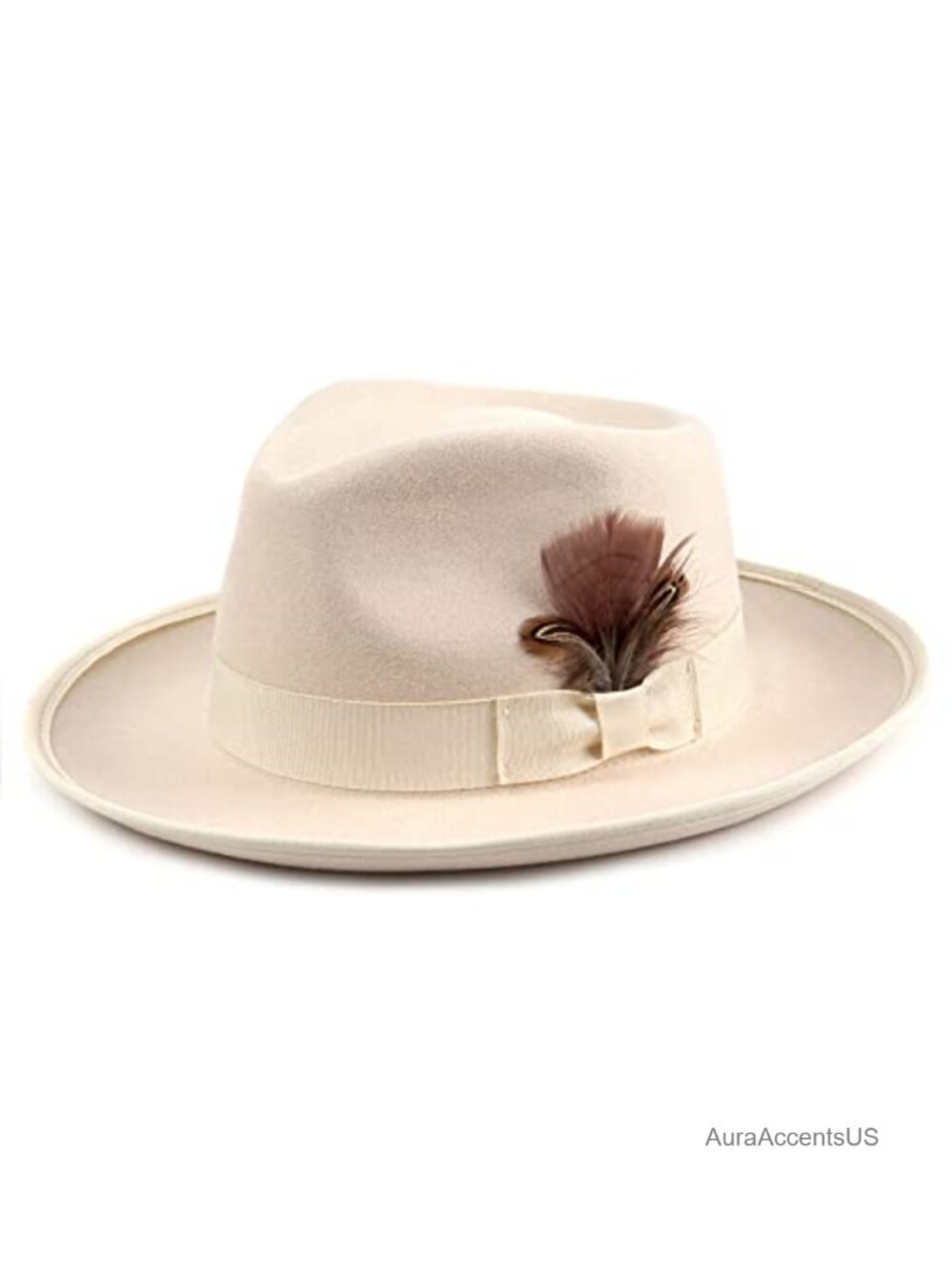 Wide Brim Felt Fedora Hat Unisex Adjustable Satin Lined Formal
